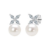 Fashionable freshwater pearl earrings s925 pure silver round strong light bulb earrings - V.I.P Digital Presence