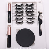 Eight Pairs Of Magnet False Eyelashes With Round Box Mirror Magnetic Iron-Absorbing Stone Eyelashes Magnetic Eyeliner Liquid Eyelashes - V.I.P Digital Presence