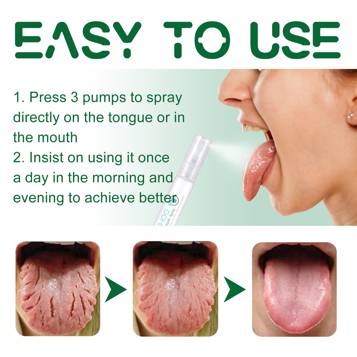 Tongue Repair Spray Repair Tongue Whitening To Relieve Dry, Cracked And Swollen Tongue Oral Care Spray - V.I.P Digital Presence