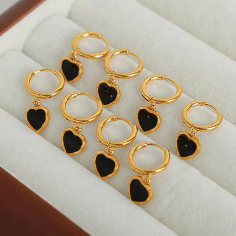 18K Gold-Plated Heart Drop Earrings - V.I.P Digital Presence