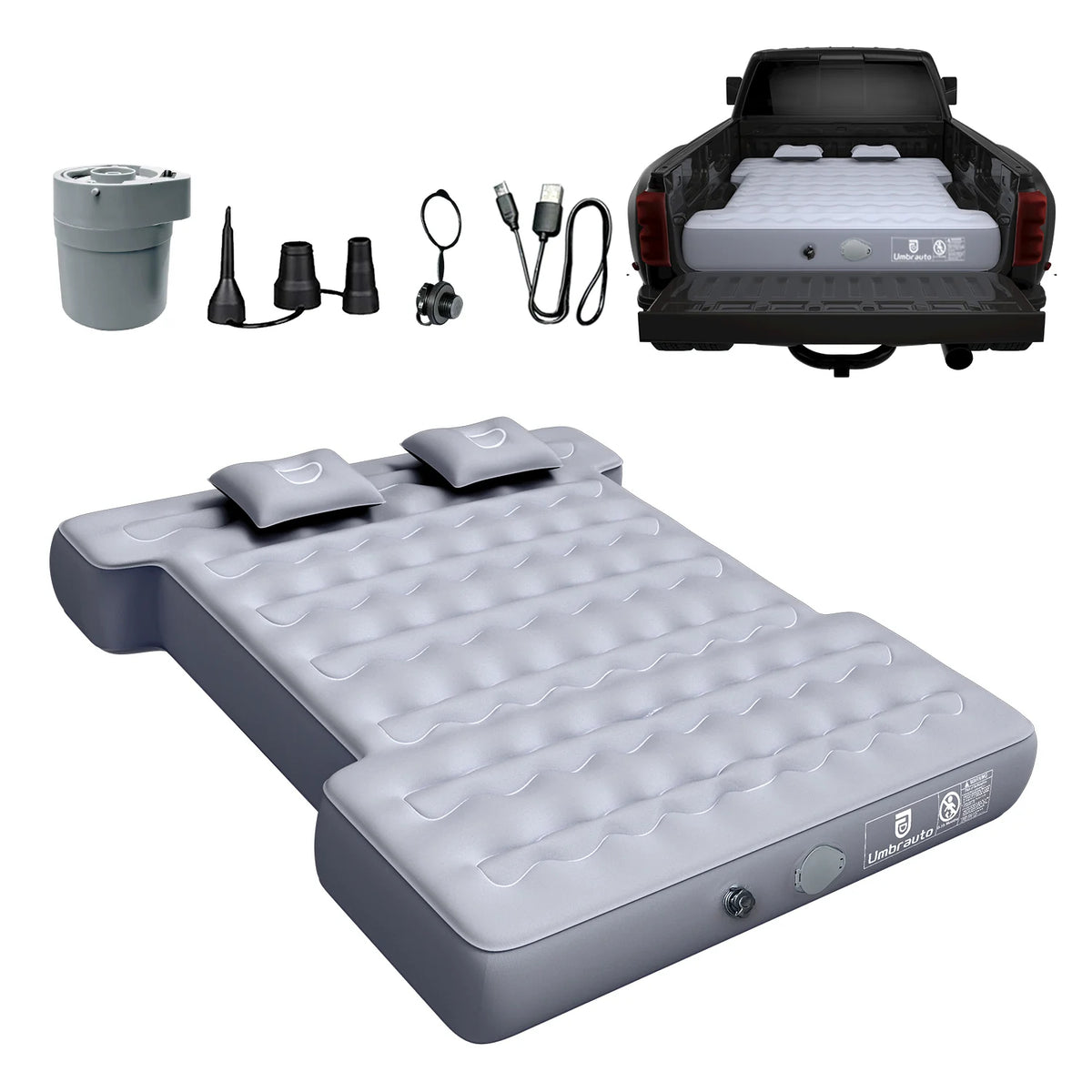 Umbrauto Built-in Pump Truck Bed Air Mattress for 5.5-5.8ft Auto Inflate Short Truck Bed Air Mattress 2.0 - V.I.P Digital Presence