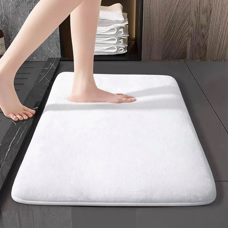 Thickened coral velvet solid color floor mat bathroom living room entrance water absorbing and non slip mat bedroom floor mat - V.I.P Digital Presence