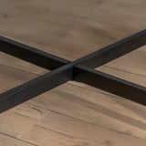 33"Modern Thread Design Round Coffee Table MDF Table Top with Cross Legs Metal Base