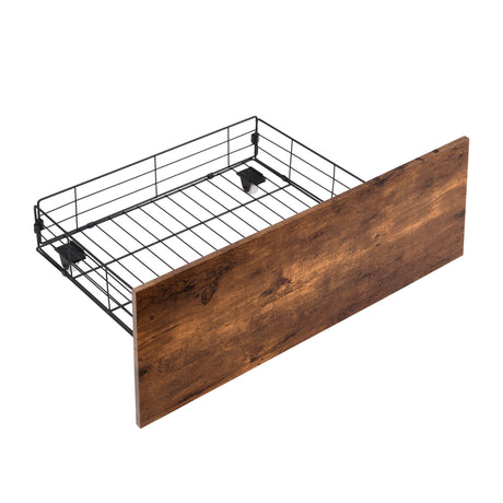 Full size bedstead with storage headboard and 2 drawers, LED light bed with charging station, metal Flat noodles support - V.I.P Digital Presence