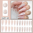 24 unghie finte in ABS con motivo a spillo lungo 1 gel di gelatina 1 lima per unghie a colori casuali per l'uso quotidiano - V.I.P Digital Presence