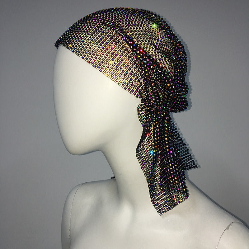 Mesh Rhinestone Elastic Hair Band Headband Outdoor Fashion Headwear Fishing Net Hat - V.I.P Digital Presence