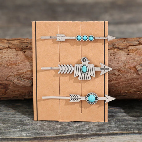 3 PCS/Set Artificial Turquoise Hair Pins - V.I.P Digital Presence
