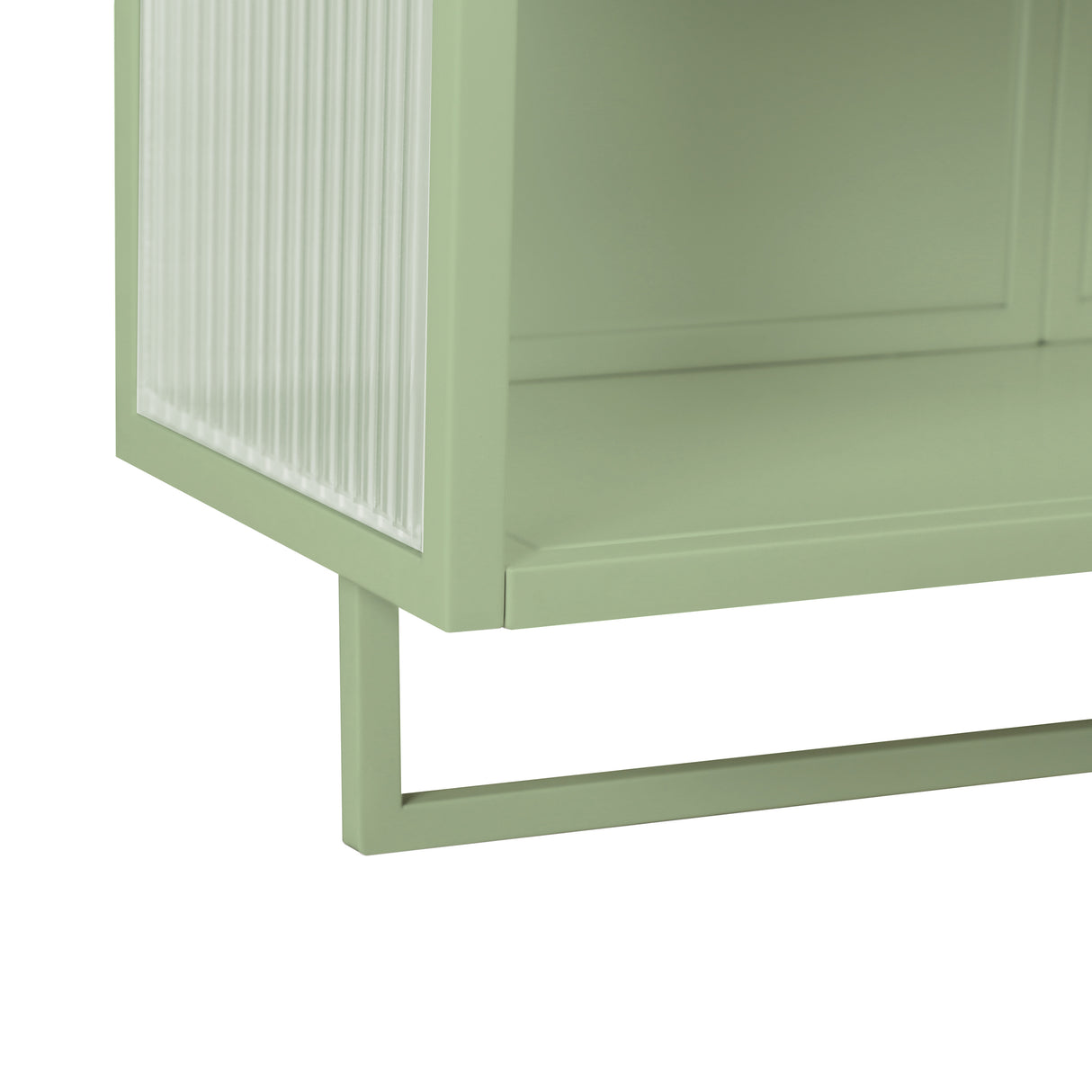 23.62"Glass Doors Modern Two-door Wall Cabinet with Featuring Two-tier Enclosed Storage Green