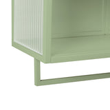 23.62"Glass Doors Modern Two-door Wall Cabinet with Featuring Two-tier Enclosed Storage Green