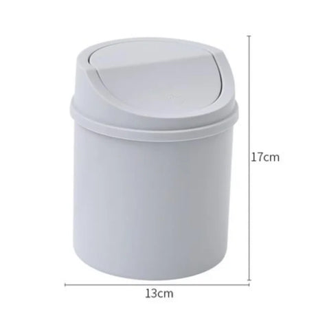 Minimalist plastic desktop trash can household press type with lid miscellaneous bin mini makeup table storage bin - V.I.P Digital Presence