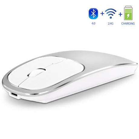 Aluminum alloy dual-mode wireless Bluetooth mouse rechargeable silent infinite computer accessories - V.I.P Digital Presence