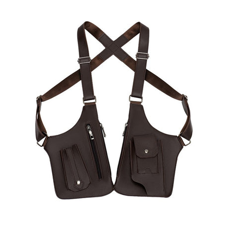 A medieval - style leather harness bag that is an anti - theft wallet, phone pouch, and suitable for men's Viking  cosplay. - V.I.P Digital Presence