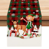 Christmas table flag holiday party restaurant decoration tablecloth linen checkered printed dining table tablecloth mat - V.I.P Digital Presence