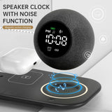Six in one mobile phone watch headphones wireless charging clock alarm Bluetooth speaker night light - V.I.P Digital Presence