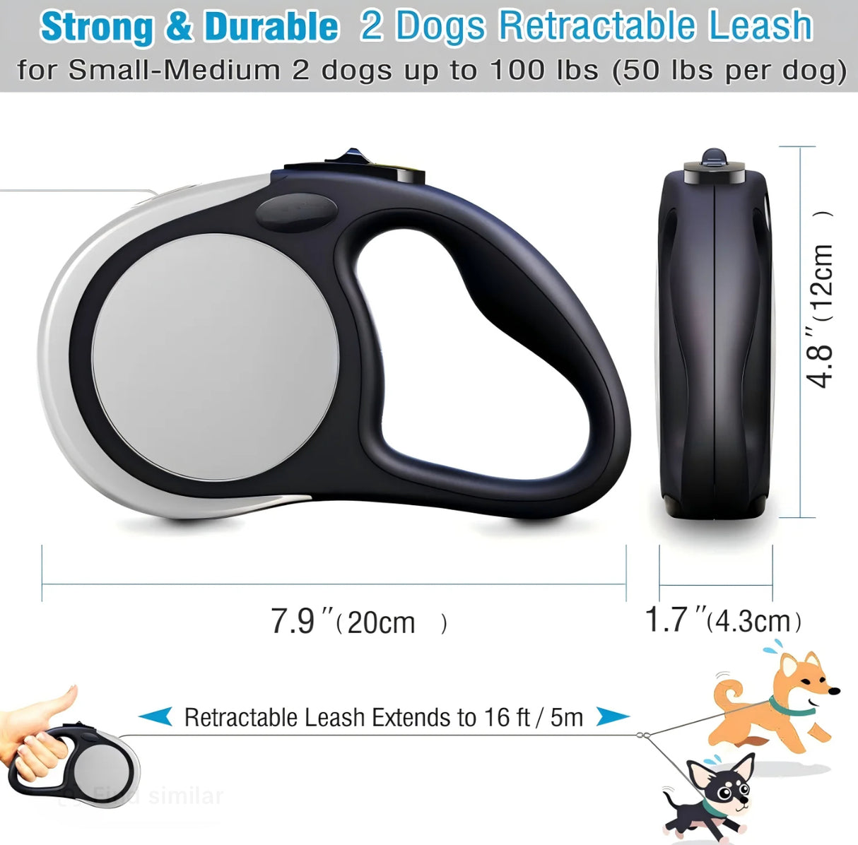 TwinPaw Retract Leash