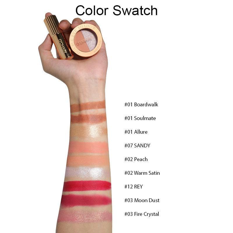 O'CHAIN Pearlescent two-color eyeshadow Matte lipstick does not fade and does not stick to the cup powdery delicate eyeshadow palette - V.I.P Digital Presence