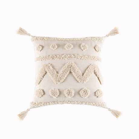 Tassels Cushion Cover 45x45cm Beige White Pillow Covers Decorative Pillow Case Square Home Boho Decor Macrame Pillowcase - V.I.P Digital Presence