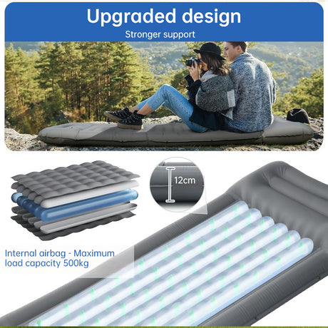 Outdoor thicken self-inflating camping mattress: ultralight, with built-in pump, ideal for travel, hiking, fishing. - V.I.P Digital Presence