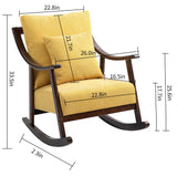 woven fabric Mid Century Modern Accent Chairs Comfy Upholstered Glider Arm Chair with Solid Wood for Living Room Bedroom Balcony - V.I.P Digital Presence