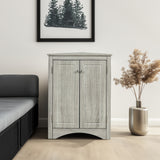Oak Triangle Bathroom Storage Cabinet with Adjustable Shelves, Freestanding Floor Cabinet for Home Kitchen - V.I.P Digital Presence