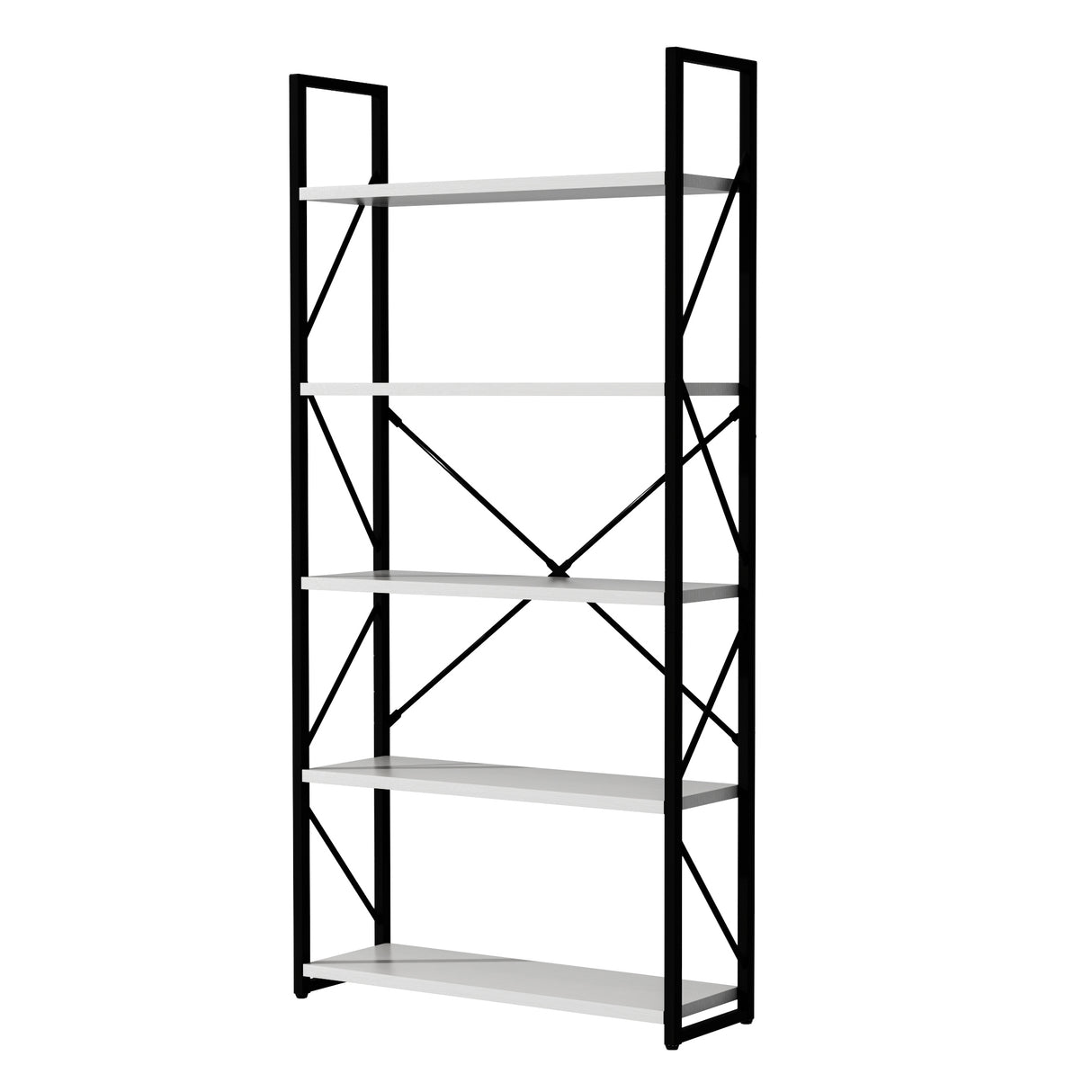 5-Tier Bookshelf, Freestanding White Book Shelf Modern Minimalist Open Display Storage Book Shelves Standing Shelving Unit White - V.I.P Digital Presence