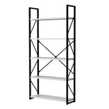 5-Tier Bookshelf, Freestanding White Book Shelf Modern Minimalist Open Display Storage Book Shelves Standing Shelving Unit White - V.I.P Digital Presence