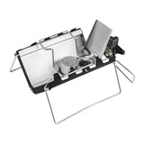 Estufa de gas portátil plegable de 2600 W, resistente al viento, con quemador de agua hervida y quemador plegable para acampar.