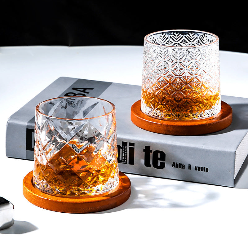 Hand drawn rotating glass cups multiple multi-purpose whiskey glasses rotating glass cups - V.I.P Digital Presence