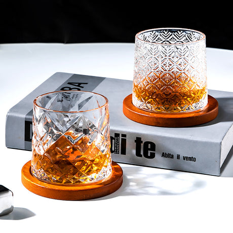 Hand drawn rotating glass cups multiple multi-purpose whiskey glasses rotating glass cups - V.I.P Digital Presence