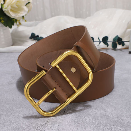 Ladies' cowhide wide waistband waistband decorative skirt windbreaker belt waistband - V.I.P Digital Presence