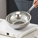 316 stainless steel uncoated complementary food pan, breakfast stir fry pan, non stick, low oil fume, deep frying pan, flat bottomed frying pan - V.I.P Digital Presence