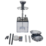 Acrylic hookah set with LED light square double tube hookah finished accessories - V.I.P Digital Presence