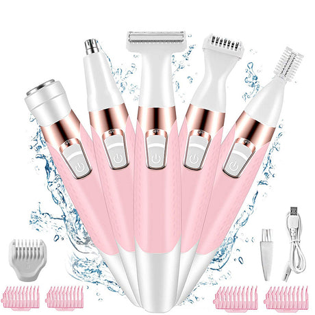 5 in 1 Electric Lady Shaver Eyebrow Trimmer Armpit Hair Leg Hair Scraper Hair Remover - V.I.P Digital Presence