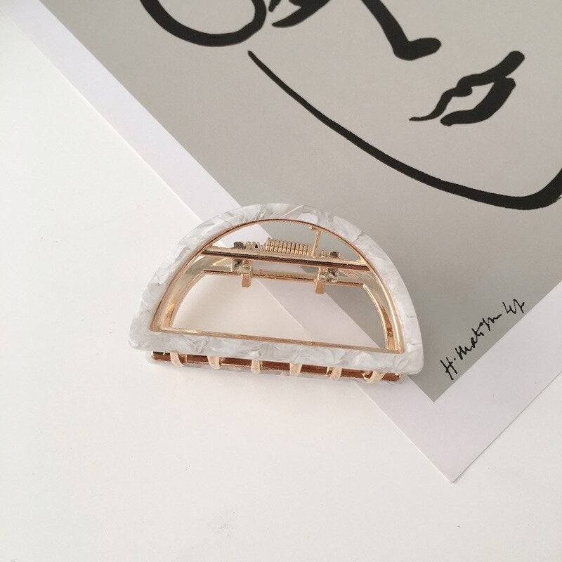 Chic Geometric Acetate Hair Claw Clamps Metal Hair Crab Women Girls Hair Clip Leopard Hairpin Hair Crab Hair Accessories - V.I.P Digital Presence
