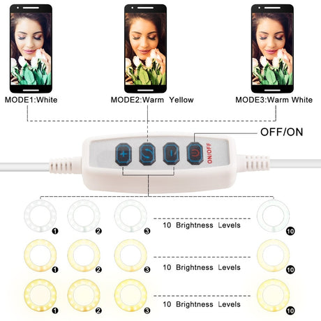 Photo Studio Selfie LED Ring Light with Cell Phone Mobile Holder for Youtube Live Stream Makeup Camera Lamp for iPhone Android - V.I.P Digital Presence