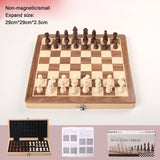 Ajedrez magnético plegable de madera maciza, juego de ajedrez de doble reina, juego de mesa para adultos, rompecabezas para niños, juguete