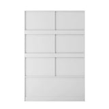 Tall Bedroom Armoire Wardrobe Closet Clothing Storage Cabinet with Hanging Rod Barn Door Drawers Open Shelves,White - V.I.P Digital Presence