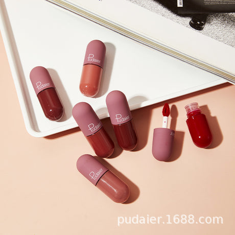 Pudaier 18 Color Mini Capsule Lip Glaze Velvet Fog Color Non-Stick Cup Smooth Matte - V.I.P Digital Presence