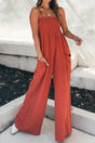 Smocked Spaghetti Strap Wide Leg Jumpsuit - V.I.P Digital Presence