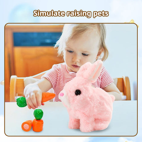 2025 Upgraded Interactive Bunny Toy. Hops, walks, talks, shakes ears. Plush Gift for Kids (Grey). - V.I.P Digital Presence