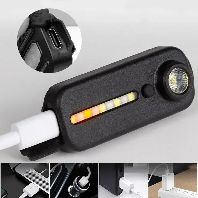 Mini LED Flashlight USB Rechargeable Bike Light Portable Pocket Flashlight Keychain Lamp Bicycle Taillight Flash Warning Light - V.I.P Digital Presence