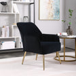 Modern Mid Century Chair velvet Sherpa Armchair for Living Room Bedroom Office Easy Assemble(NAVY) - V.I.P Digital Presence