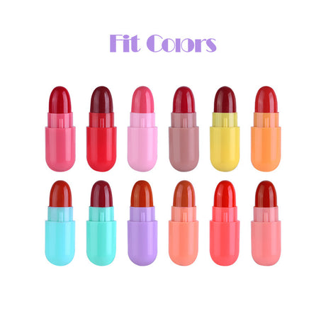 Fit Colors 12 Colors Mini Pill Matte Lipstick Velvet Matte Portable Pill Capsule Lipstick - V.I.P Digital Presence