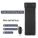 Colchoneta inflable doble para dormir para exteriores, con almohada y bomba incorporadas, para acampar, hacer mochilerismo y hacer senderismo.
