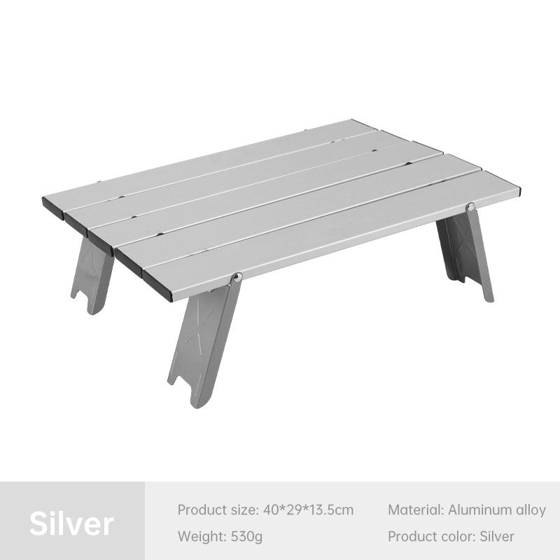 Mesa de picnic plegable, ligera, portátil y ultraligera, de aluminio, para acampar y hacer senderismo al aire libre.