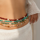 Gravel imitation pearl beach waist chain waist chain jewelry versatile single-layer bead body chain - V.I.P Digital Presence
