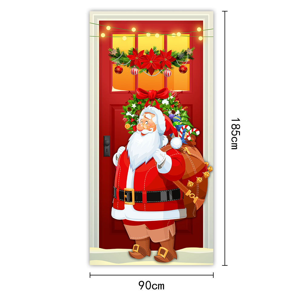 New Christmas Door Curtains, Flags, Outdoor Photography, Santa Claus and Puppies, Background Decoration, Hanging Cloth - V.I.P Digital Presence
