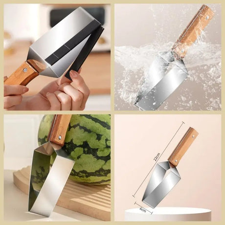New Watermelon Splitter Watermelon Cutting Artifact 430 Stainless Steel Cutting Piece Splitter Household Melon Triangle Cutting - V.I.P Digital Presence