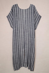 Striped Open Front Longline Cover Up - V.I.P Digital Presence