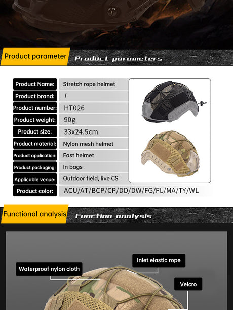 Tactical Multicam Helmet Cover for for Ops-Core FAST PJ Helmet Paintball Wargame Gear CS FAST Helmet Cover - V.I.P Digital Presence